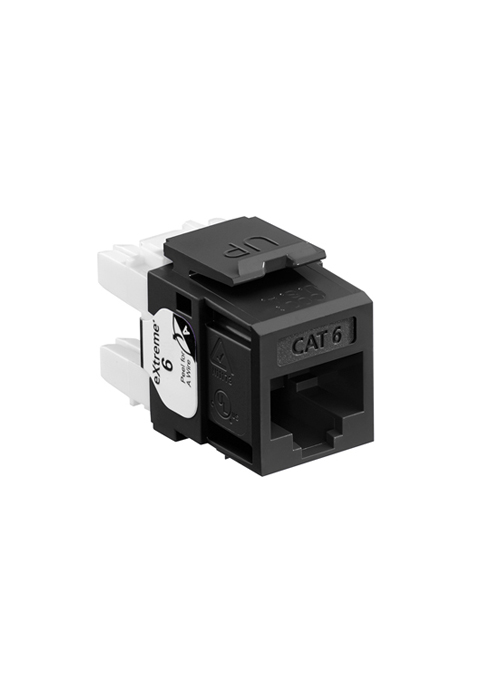 LEVITON EXtreme Cat 6 QuickPort Jack, Black