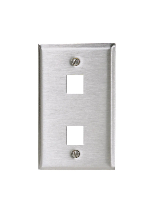 Hubbell Plate, Wall Ss 1G 2 Port