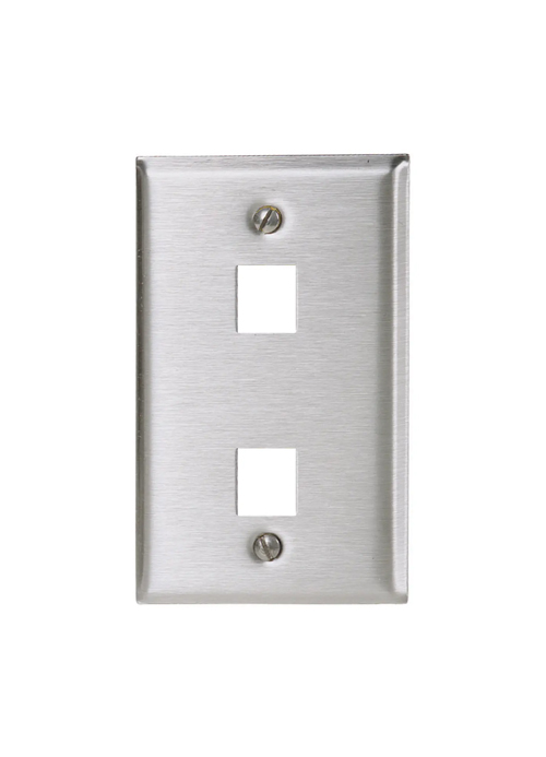 Hubbell Plate, Wall Ss 1G 2 Port