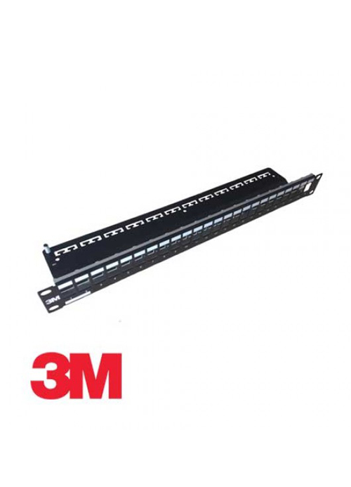 3M - RJ-45 Patch Panel Classic Black Aluminum For 24 K6/K5e jacks