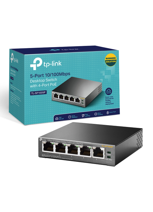 Tp Link - 5-Port Gigabit Desktop Switch with 4-Port PoE - ekhalas