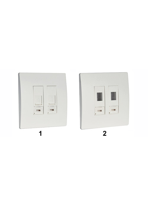 DATWYLER RJ-45 Flat Face Plate Single Port Empty White 