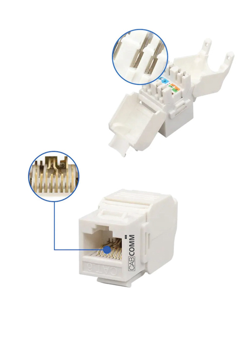 CABCOMM - Category 6A UTP Keystone Jack Toolless - Ekhalas