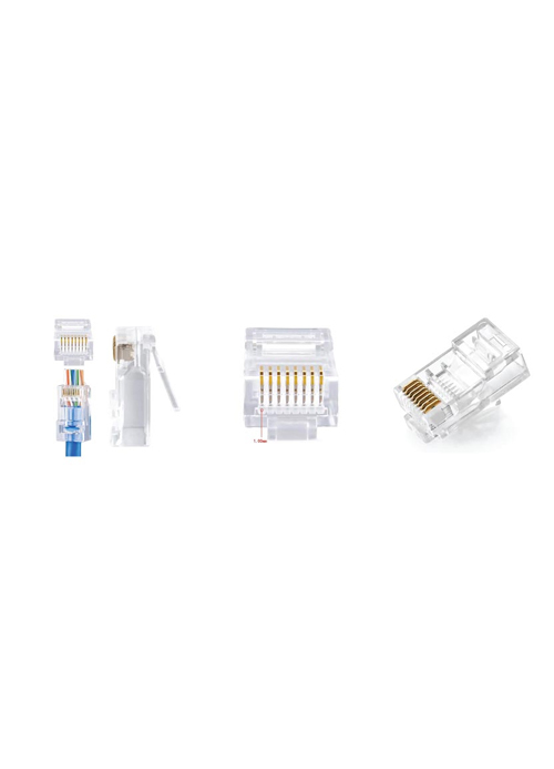 CABCOMM - Category 7 RJ45 Pass-Through Connector Gold-plated - ekhalas