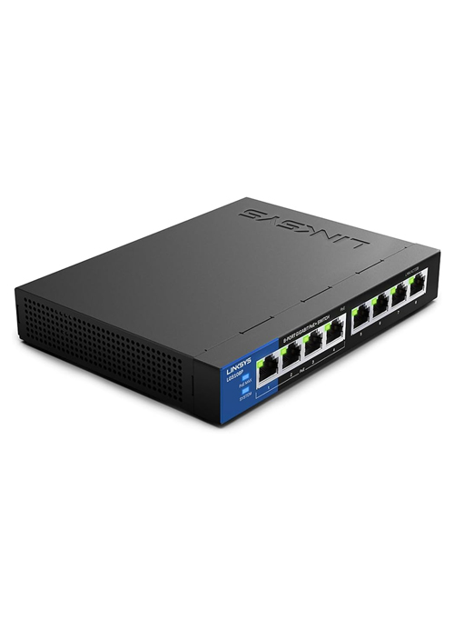 Linksys - LGS108P-UK 8-Port Business Gigabit PoE+ Desktop Switch