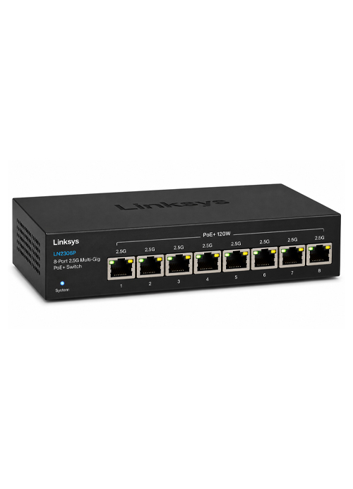 Linksys - LN2308P 8-Port 2.5G Multi-Gig Unmanaged PoE+ Switch