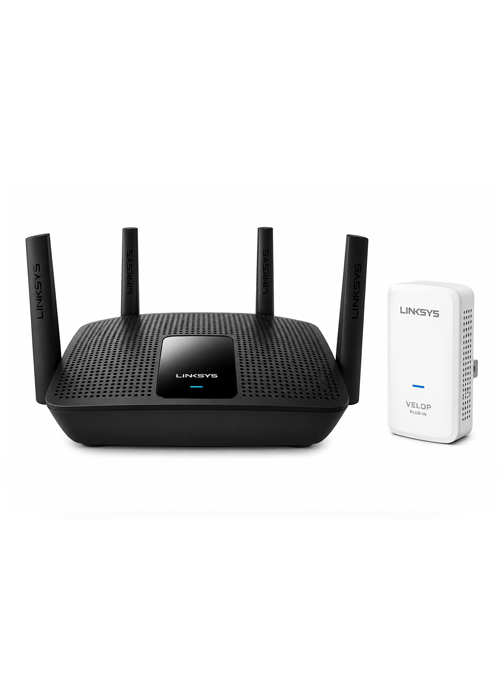 Linksys - MR8300-ME-BDL AC2200 Tri-Band MU-MIMO Mesh Router with Velop Plug-In Bundle
