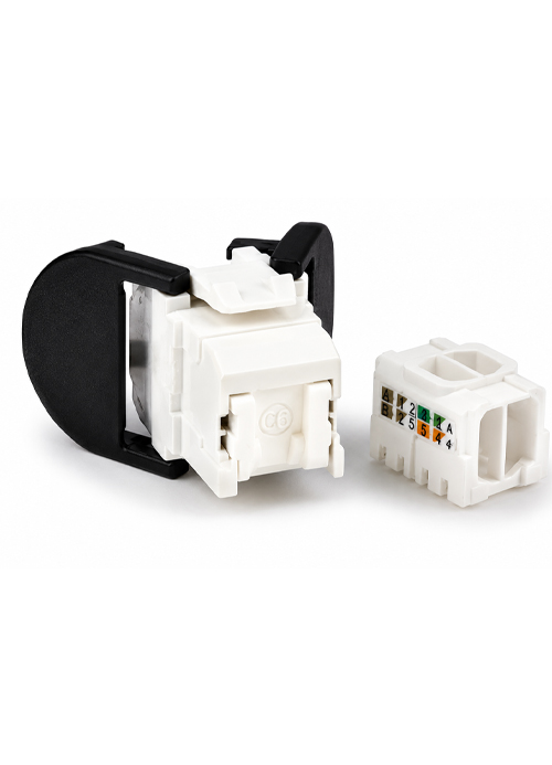 Corning - VOLOCK6UH8 Cat6 RJ45 UTP Tool-less Jack – White, Bag of 8