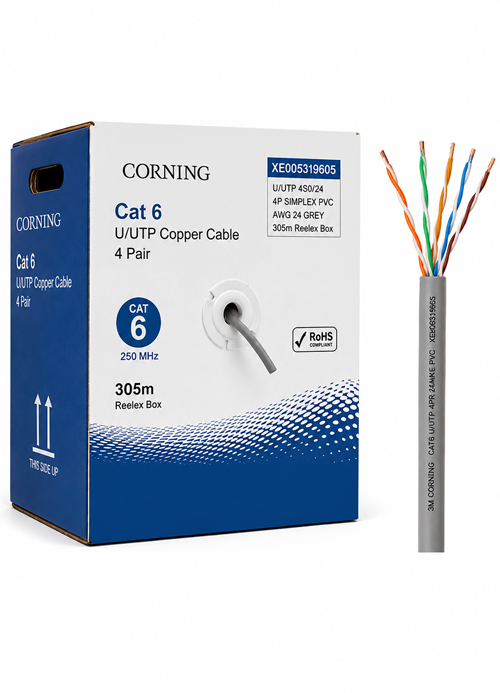 Corning - Cat6 UTP Copper Cable 4 Pair – 305m Loose/Reelex Box