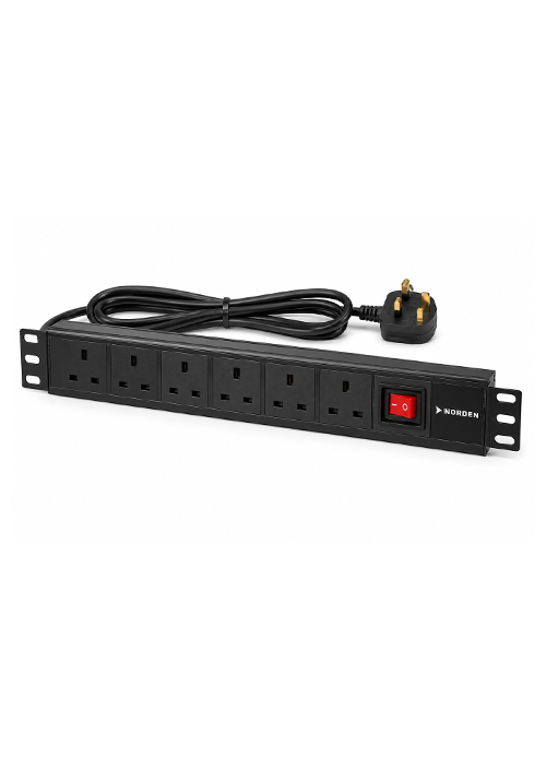NORDEN - 06 Way PDU with Main Switch 13AMP 1.8 Meter Cable Length