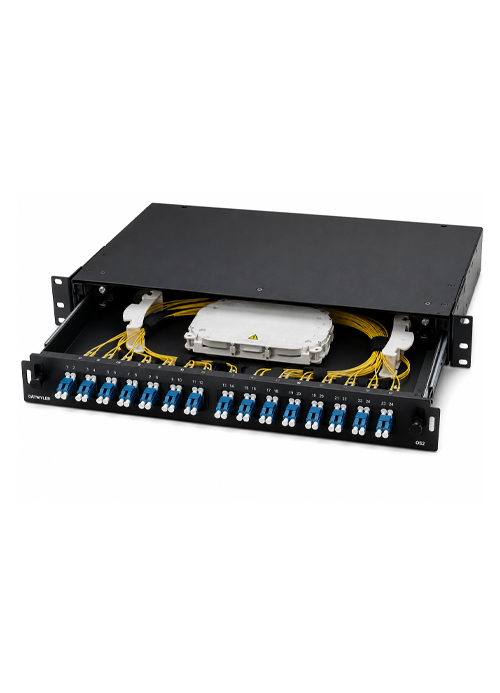 DATWYLER - OV-S Splice OS2 LCD Fiber Optic Patch Panel – 19" Rack Mount, 2U