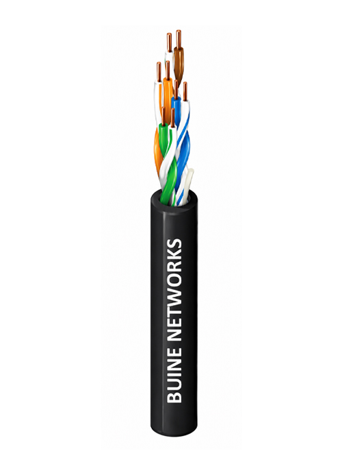 BUINE NETWORKS - Cat6A F/UTP Outdoor 23W 4 Pair, 305M PE, Black