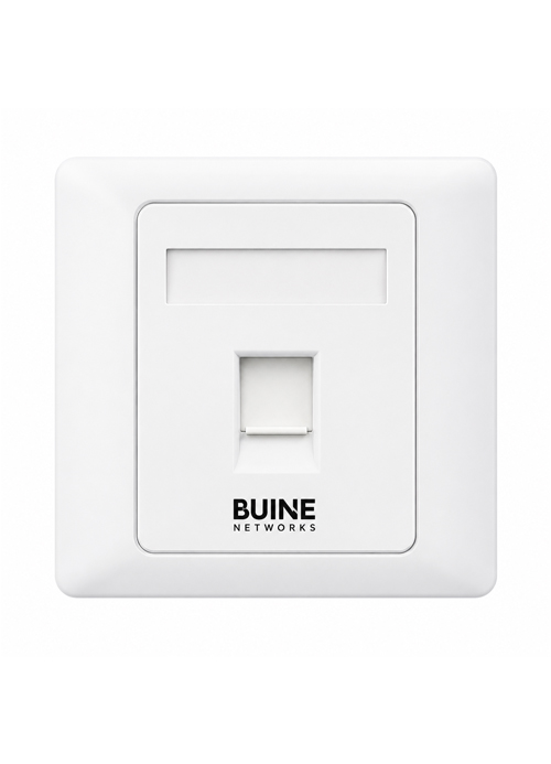 BUINE NETWORKS - 1-Port UK Type Face Plate Shuttered White