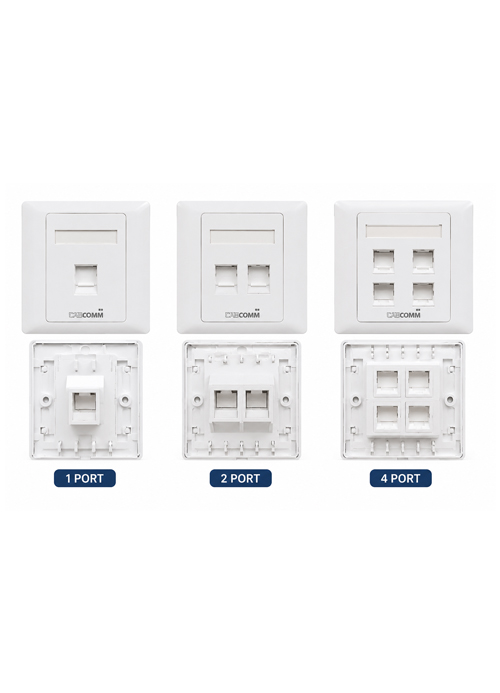 CABCOMM – UTP Face Plate Shuttered White 86×86mm