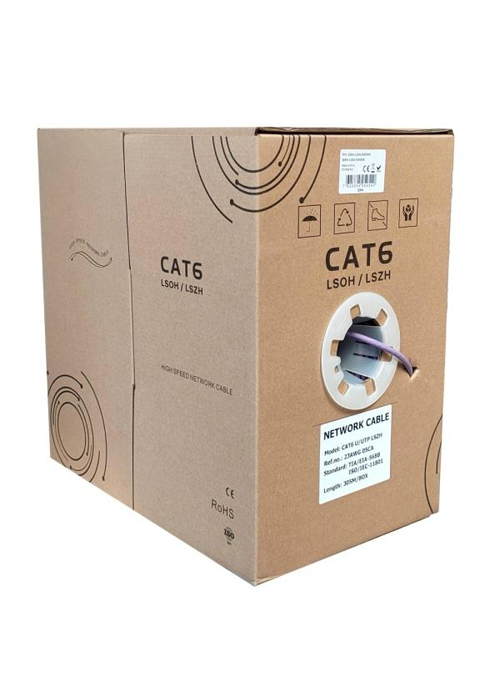 ExTell - CAT6 U/UTP 23AWG LSZH Network Cable, Lilac, 305M