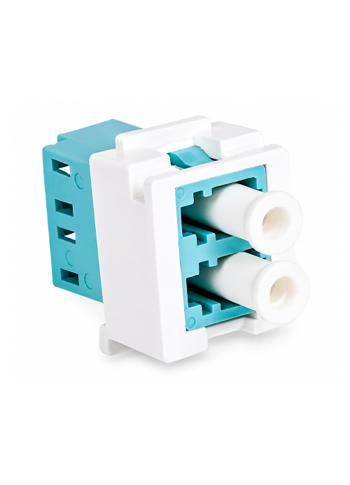 Nexans - N205.617 LANmark-OF Duplex LC Snap-In Adaptor Multimode Aqua
