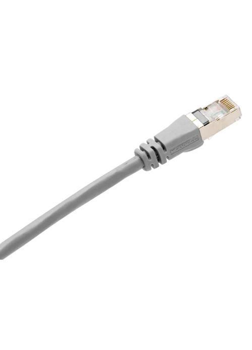 HUBBELL - PC6AGY03 Cat 6A NX6 10Gig Shielded Patch Cord, Booted, Gray, 3ft (0.9m)