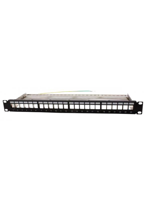 HUBBELL - NEXTSPEED PSJ24BK Shielded Unloaded Patch Panel, 24-Port, 1U, Black