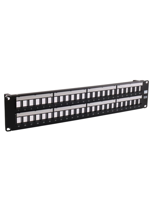 HUBBELL - NEXTSPEED PSJ48BK Shielded Unloaded Patch Panel, 48-Port, 2U, Black