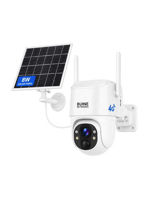 BUINE NETWORKS - 3MP 4G solar camera, 3.6mm lens, Max 15600mAh battery 8W solar panel