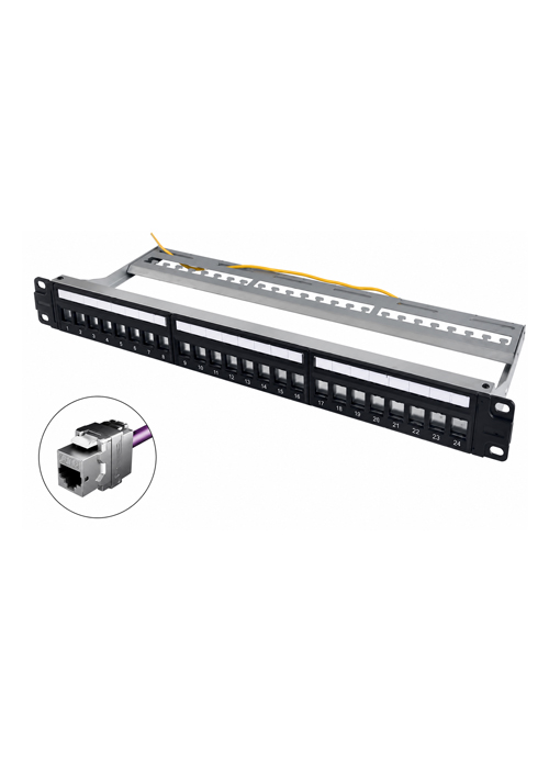 VIVANCO - Cat 6 Unshielded 24-Port Patch Panel – Unloaded