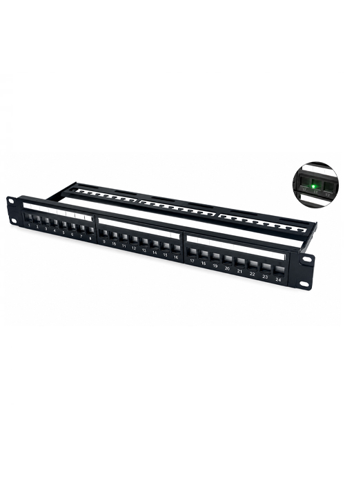 VIVANCO - Cat 6A 24-Port Patch Panel, Unshielded, Unloaded