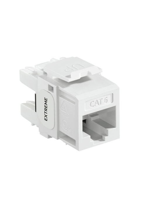 LEVITON eXtreme 6+ QuickPort Connector – Cat 6, 110 Punchdown, White.