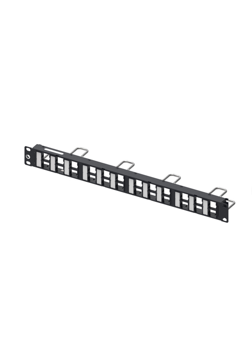 COMMSCOPE - Unshielded Discrete Distribution Module Panel, M-series, 1U, 24 port, Empty Black