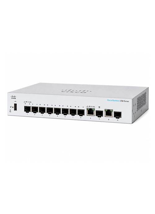 CISCO - CBS350-8S-E-2G – 8-Port Gigabit SFP Managed Switch with 2 Combo RJ-45/SFP Ports (1U Rackmount)