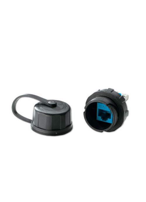LEVITON Dura Port Industrial Jack Housing, Cat 6, Black.