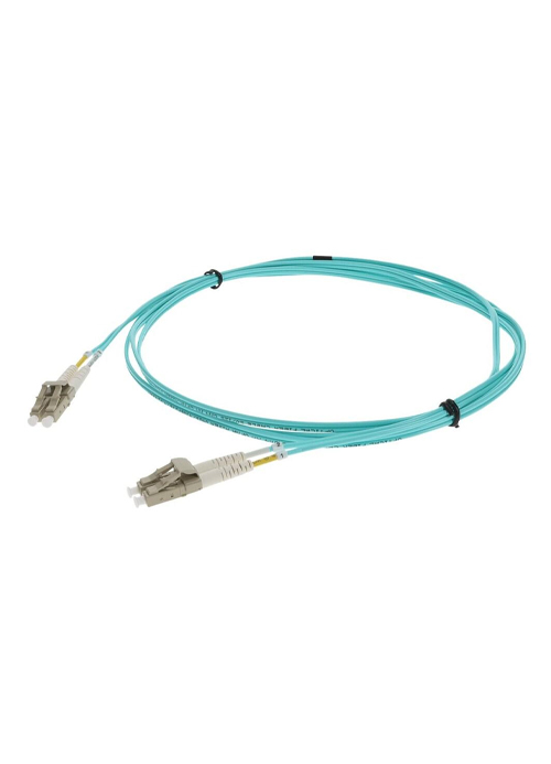 LEVITON - HOPLCOM3030LC253 OM3 Multimode LC-LC Duplex Fiber Optic Patch Cord, 50/125µm, LSZH, Aqua, 3 Meter