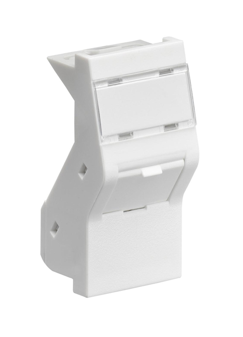 LEVITON - Brand-Rex MMCANG0623 UK Style 25 × 50 mm Angled Keystone Shuttered Module, White
