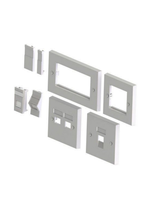 LEVITON - MMCWDOUNI030 (UK-Style Single Gang Faceplate | 86 × 86 mm | White | Modular | ABS Plastic)