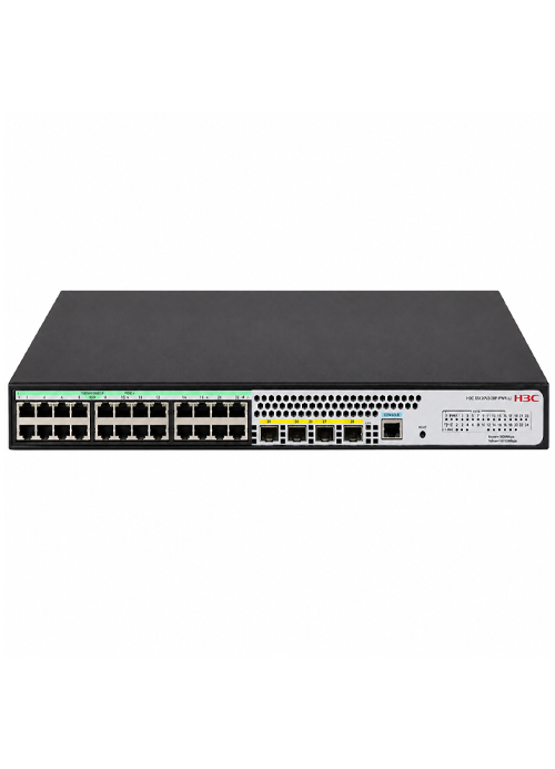 H3C - S5120V3-28P-PWR-LI L2 Ethernet Switch with 24*10/100/1000Base-T POE+ Ports (AC 185W) and 4*1000Base-X Ports, (AC)