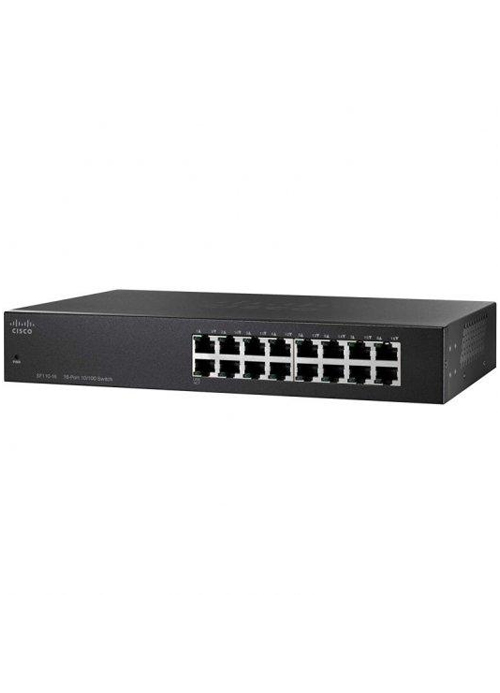 CISCO - SF110-16 – 16-Port 10/100 Fast Ethernet Unmanaged Desktop Switch